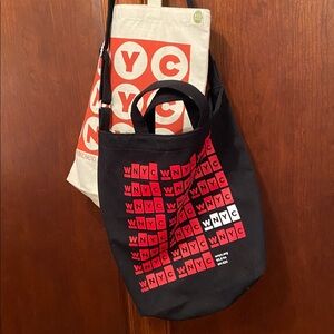WNYC New York Public Radio 93.9 AM 820 tote bags canvas hipster shopping bag